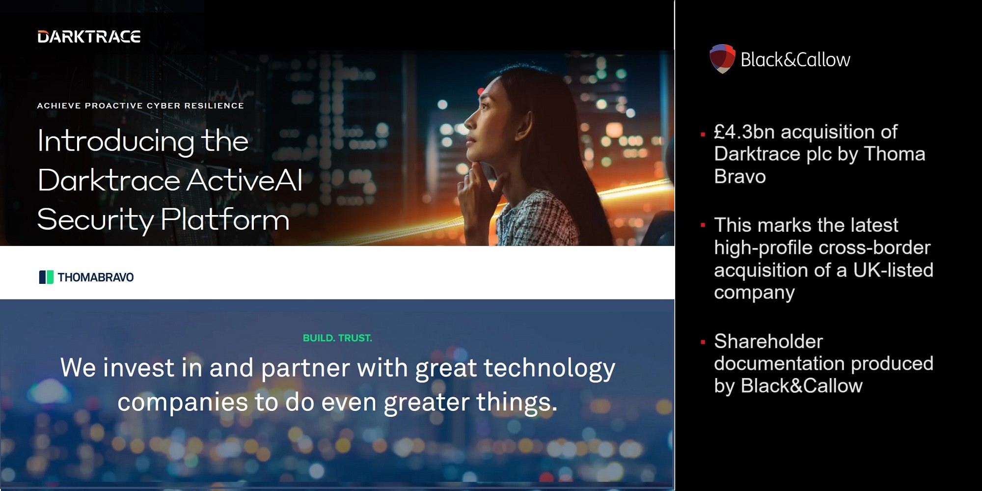 Securing the way: B&C helps £4.3bn acquisition of Darktrace by Thoma Bravo