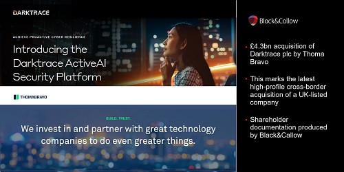 Securing the way: B&C helps £4.3bn acquisition of Darktrace by Thoma Bravo