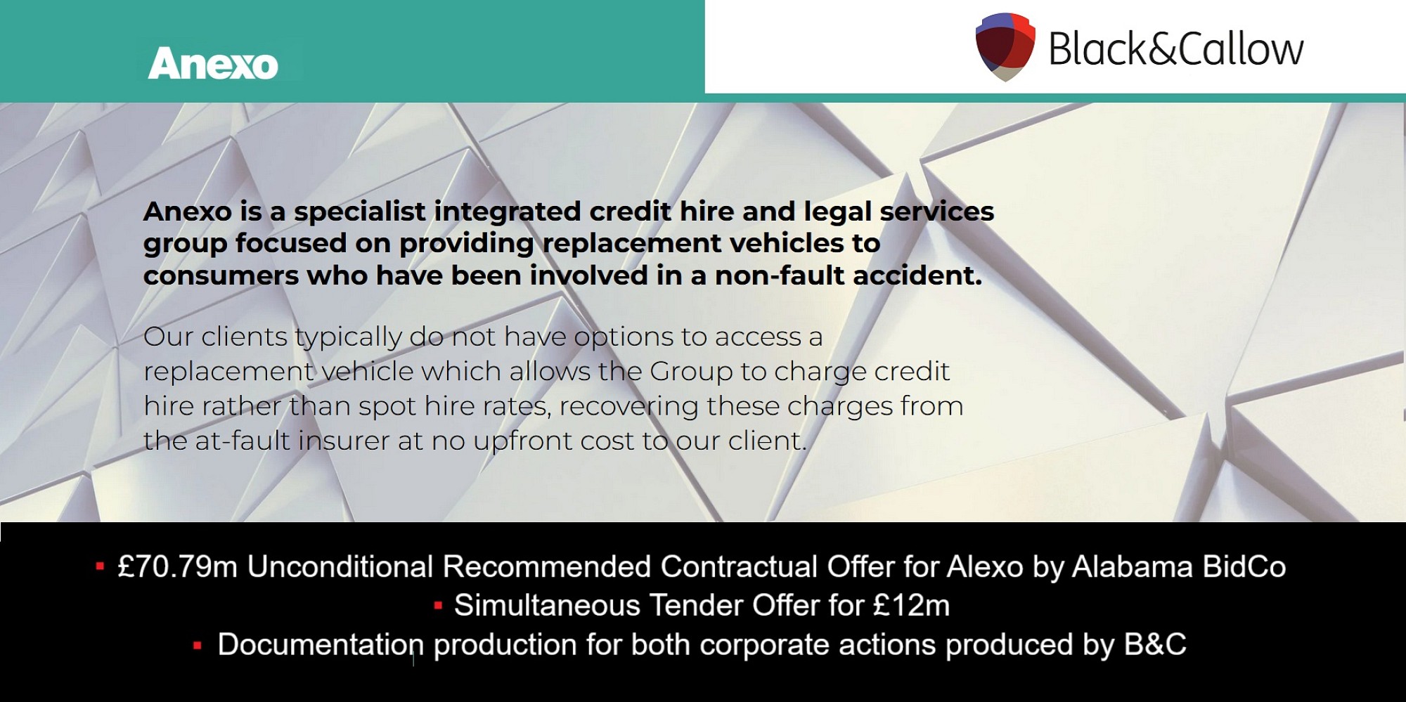 Two sterling transactions for Anexo Group