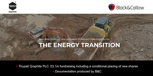 B&C assists with £3.1m fundraising for Tirupati Graphite