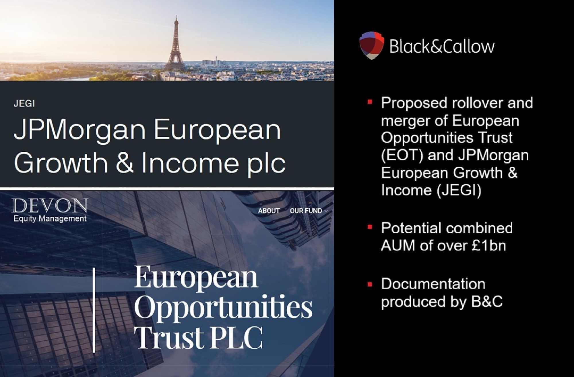 B&C helps the merger of two European trust giants